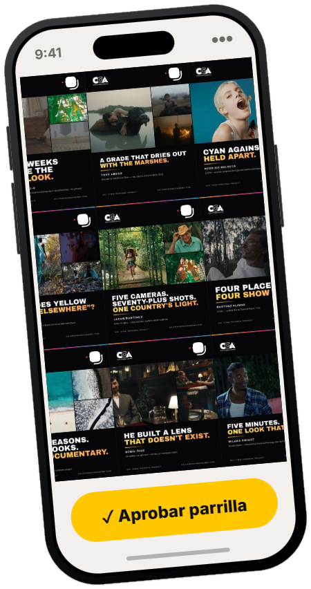 La app de Feedgood en un iPhone: la parrilla del mes lista para revisar